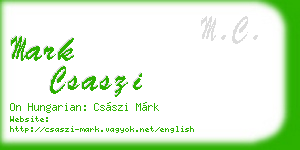 mark csaszi business card